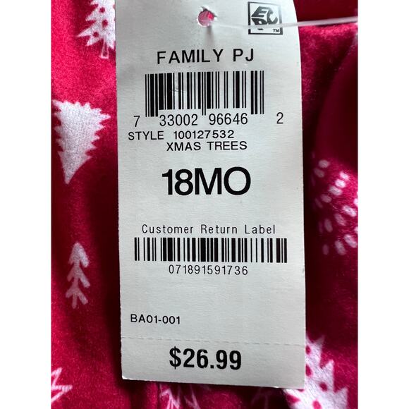 Christmas Family Pjs Infant 18 Months Matching Baby Xmas Trees-Print One Piece - Picture 6 of 6